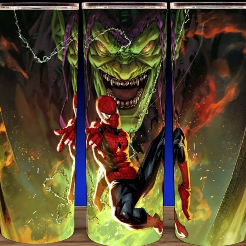 Spider-man and Green Goblin Comic Book Style Cup Mug Tumbler